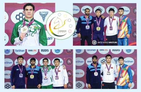 Erkin göreşiň türkmenistanly wekilleri ýaşlaryň  arasyndaky (U23) Aziýa çempionatynda 4 medal gazandylar
